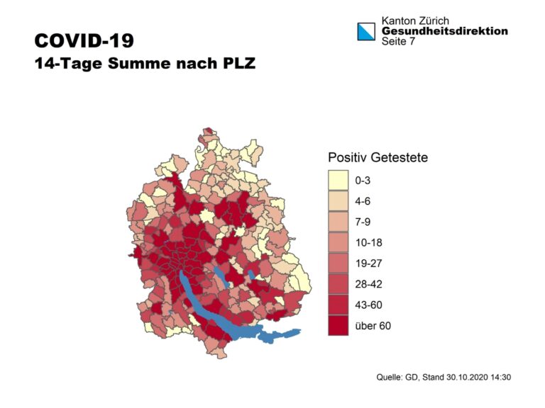 30.10 Zurich Switzerland Covid19 Canton Case Infections MAP CoronaInfo